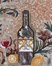 Lemons and Wine Mosaic close-up