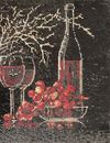 Handcrafted Wine and Fruit Mosaic Kitchen Backsplash крупным планом