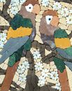 Eclectic Parrots Mosaic close-up