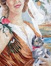Woman and Cat Mosaic close-up