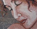 Mosaik Portrait Rothaarige Schönheit Zoom