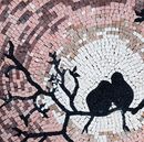 Love Birds in Moonlight Mosaic close-up