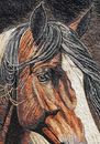 Brown Horse Mosaic Portrait close-up