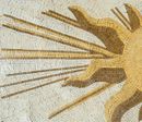 Flaming Gold Sun Rug Mosaic close-up
