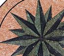 Mosaik Dunkelgrün Kompassrose, 180 cm Zoom