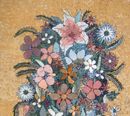 Textured Flower Display Mosaic, 38"x54" close-up