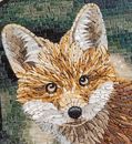 Red Fox Mosaic, 32" close-up