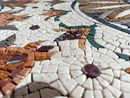 Dusky Rose Floral Pattern Mosaic, 48" close-up
