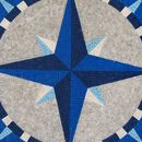Blaue Kompassrose Mosaik, 150 cm Zoom