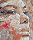 Abstract Woman Portrait Mosaic close-up