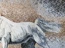 Majestätisches weißes Pferd Mosaik Zoom