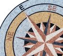 Gold and Rose Compass Mosaic, 87" close-up