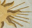 Flaming Gold Sun Rug Mosaic close-up