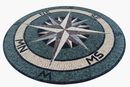 Sea Green Compass Mosaic, 36" close-up