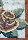 Singular Blooming Rose with Border Mosaic Wall Art close-up