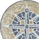 Cream-Colored Compass Mosaic, 60" close-up