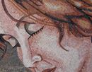 Mosaik Portrait Rothaarige Schönheit Zoom