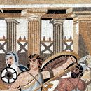 Off to Battle Roman Mosaic Reproduction крупным планом