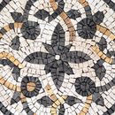 Black and Tan Patterned Mosaic, 24" close-up