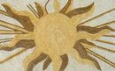 Flaming Gold Sun Rug Mosaic close-up