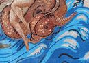 Sea Nymph Riding Hippocamp Mosaic close-up