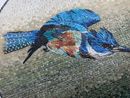 Blue Kingfisher Mosaic, 32" close-up