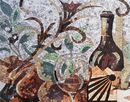 Wein, Früchte und Blumen Mosaik Zoom