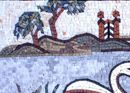 Swans on a Pond Mosaic close-up