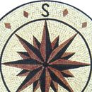 Brown Compass Mosaic, 48" close-up
