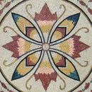 Whimsical Multicolored Leaf Mosaic close-up