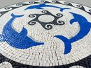 Blaue Delphine Mosaik, 100 cm Zoom