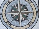 Mediterranean Compass Mosaic, 48" close-up
