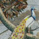 Pfau auf Ast Mosaik Zoom