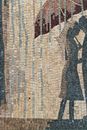Lovers Under an Umbrella Mosaic close-up