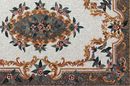 Ornate Brown Rug Mosaic, 95"x63" close-up