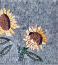 Three Sunflowers Mosaic close-up