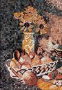 Candlelit Wine and Fruit Mosaic, 28"x34" close-up