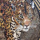Jaguar Medallion Mosaic, 40" close-up