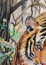 Jungle Bengal Tiger Mosaic Wall Art крупным планом