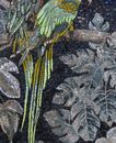 Macaws On A Branch Mosaic, 38"x46" close-up