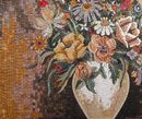 Картина из мозаики, ваза с цветами, 140x120 см крупным планом
