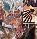 Fruit and Wine Still-Life Mosaic close-up