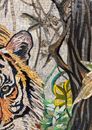 Jungle Bengal Tiger Mosaic Wall Art крупным планом