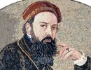 Portrait of a Merchant Mosaic close-up
