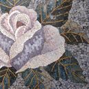 Mosaik Weiße Rose Zoom