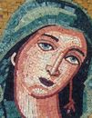 Virgin Mary Icon Mosaic close-up