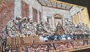 Тайная Вечеря, мозаика, 200x100 см крупным планом