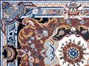 Burgunder und Blau Teppich Mosaik Zoom
