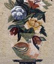 Flowers in a Curved Vase Mosaic close-up