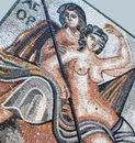 Greek Portrait Reproduction Mosaic, 40" close-up